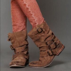 Free People sunbelt slouchy buckle suede boots 39